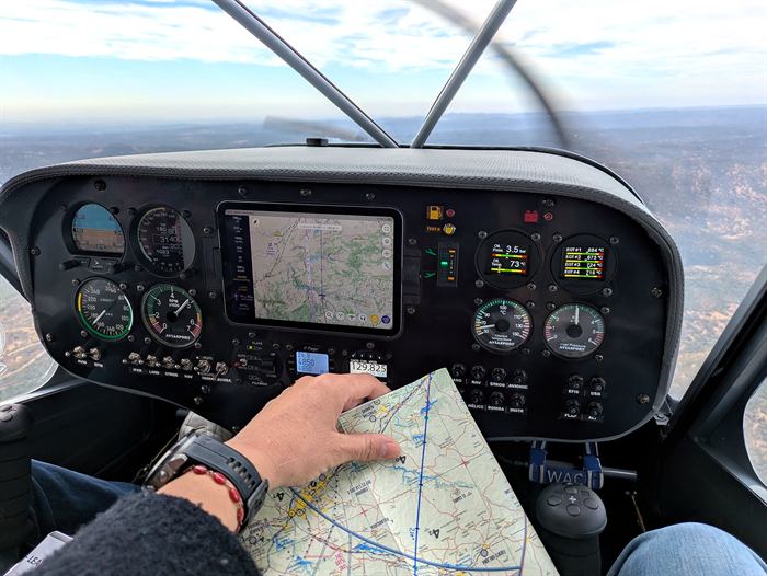Přístrojová deska Tayrona MXP 1000 za letu